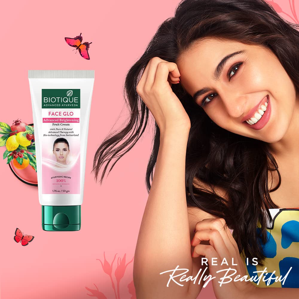 Biotique Fruit Glow Face Cream For Radiant Skin With Pineapple Extract 50g Natural Botanical Moisturizer