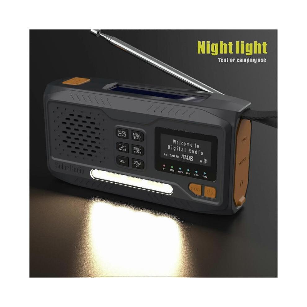 WR-6B Outdoor DAB Radio Speaker Power Bank Solar Powered Hand Crank Emergency Radio