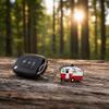 Cartoon RV Shape Keychain, Contrasting Color Keyring Accessories for Travel Trailers, Enameled Metal Retro Camping Car Keychain