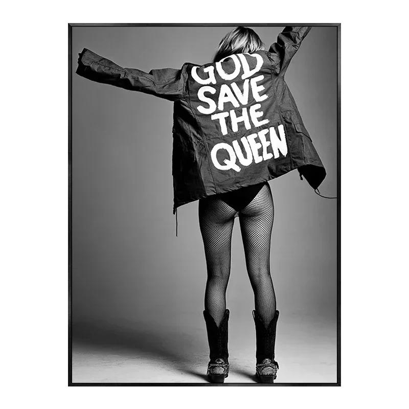 Modern Black White Fashion Sexy Women Paris Poster Decorative Prints Pictures Wall Art Canvas Painting Photos Bedroom Home Decor