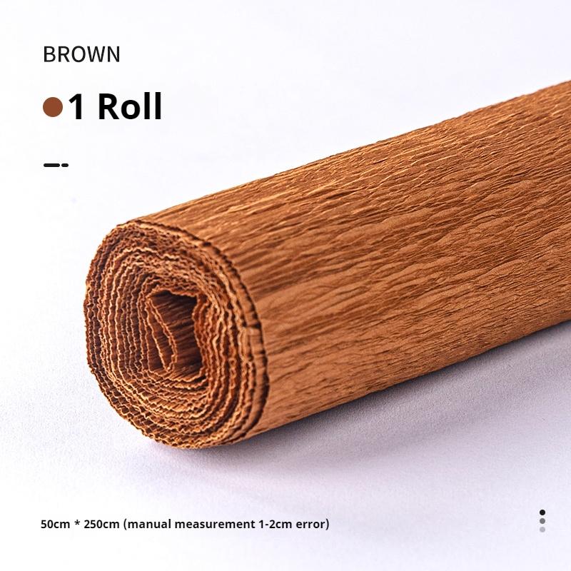 1Roll Crepe Paper 50x250cm Colored Roll Origami Crinkled Crepe Paper Craft DIY Flowers Decoration Wrapping Thickened Paper Craft