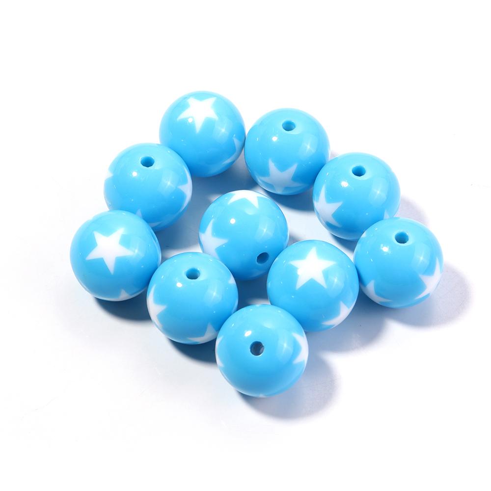 

10-20pcs/lot 12 16 20mm Acrylic Beads Double Color Star Round Beads Loose Spacer Beads For Jewelry Making DIY Bracelet Necklace 12mm 20pcs синий