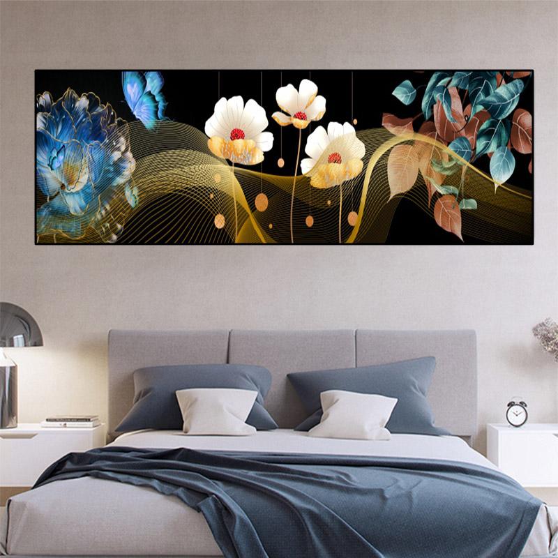 Nordic Abstract Flower Butterfly Leaves Canvas Painting Posters and Prints Wall Art Pictures Living Room Home Decor No Frame