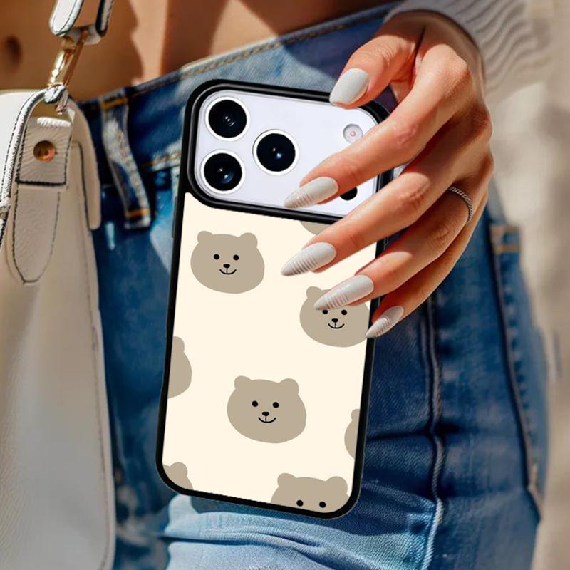 Kawaii Cute Bears Korean Animal Phone Case For iPhone 17 Air 14 15 13 12 Max Cover For Apple 14 15 16 16e 11 Pro Max Plus
