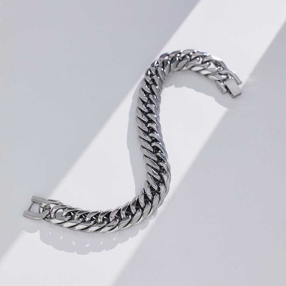 Stainless Steel Men's Trendy Cuban Hip Hop Titanium Bracelet