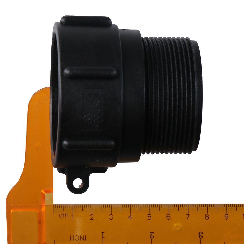 IBC Tote Fittings Plastic IBC Tote Adapter 2 Inch Black Ton Bucket Joint Accessories Filament Tank Adapter Tote Connector