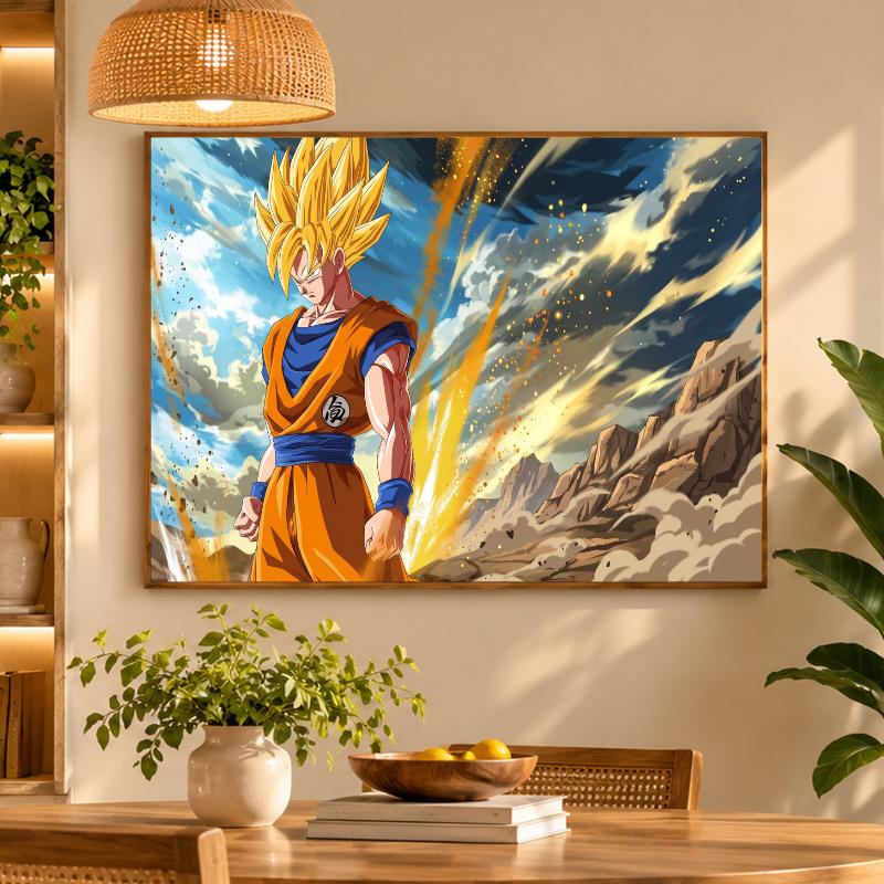 5D Diamond Painting Dragon Ball Goku DIY Full Drill Diamond Art Kit Home Decoration