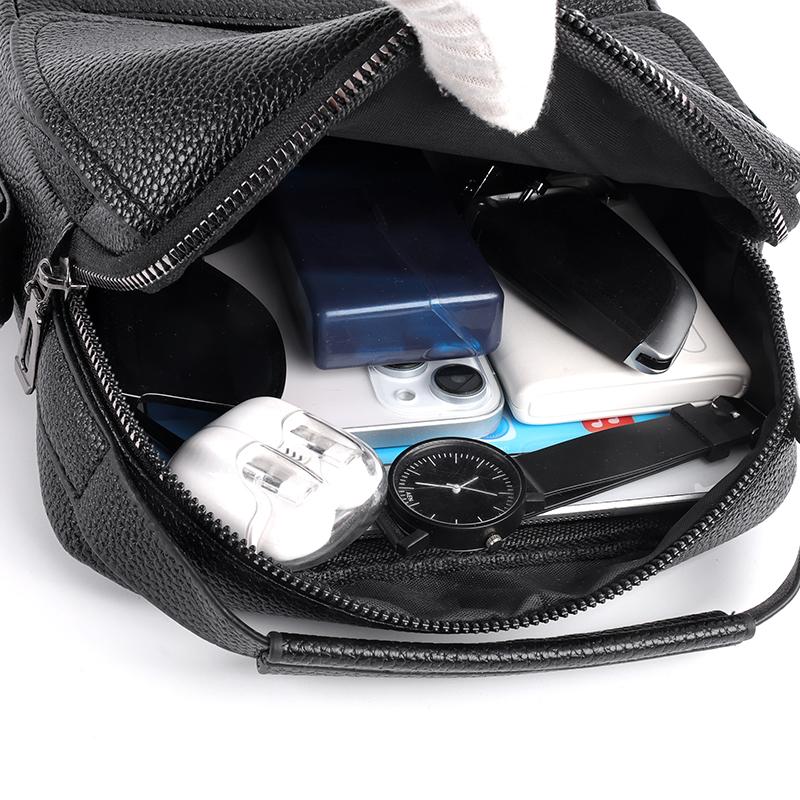 Business Shoulder Bag Men's Crossbody Bag Handbag PU Messenger Bag