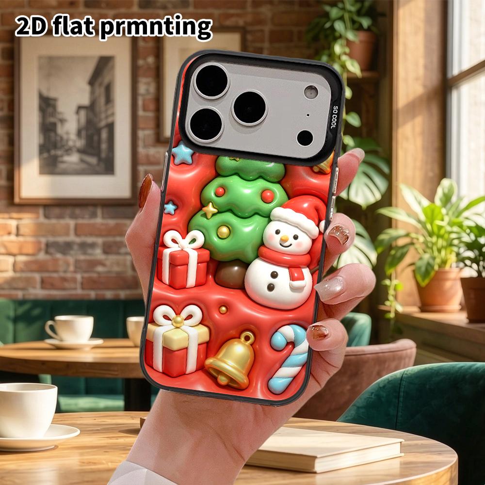 Phone Case: 2D Flat Design, Suitable for iPhone 18 17 16 15 14 13 Pro Protective Case, Christmas Themed, Perfect Holiday Gift for Christmas and Hallow