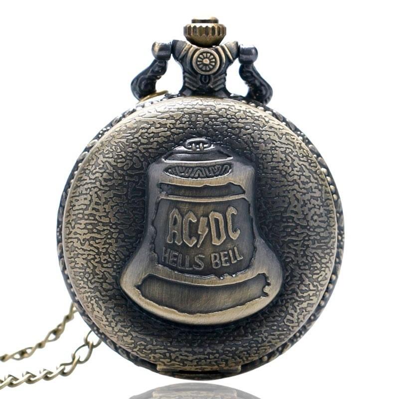 

Антикварные карманные кварцевые часы в стиле стимпанк ACDC Hells Bell с подвеской в стиле ретро