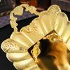 Fruit Tray, Alloy Cake Plate, Golden Exquisite Portable Hand Snack Disc,Nuts Organizer Living Room Party Desktop Decoration 28cm