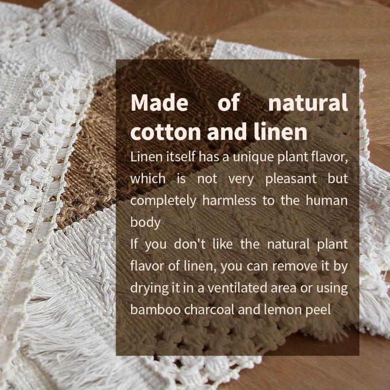 1 Pcs Woven Table Decor and Farmhouse Style Placemats, Natural Cotton Bags, Kitchen Table