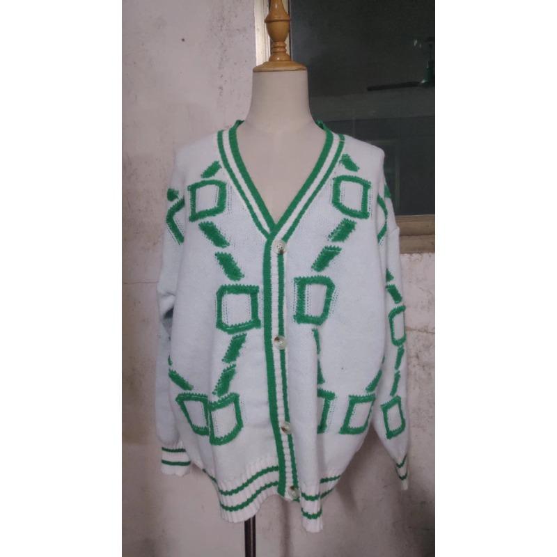 Dámský podzimní a zimní pletený temperamentní volný svetr s dlouhým rukávem