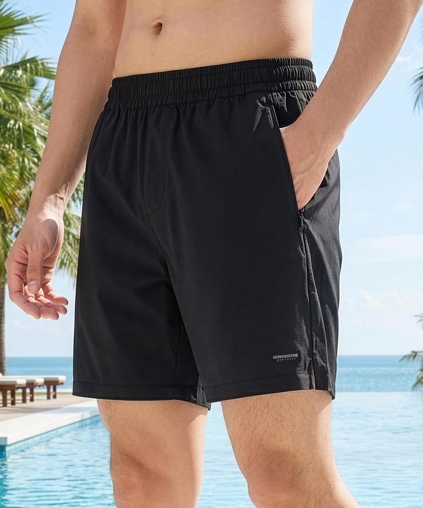 Helingbon Men'S Knee-Length Stretch Rash Guard Swim Pants / Aj348M