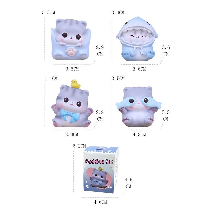 Cute Resin Cat Mini Ornaments Office Desktop Kitten Car Doll Emotional Stability Healing Birthday Gift Home Decorations