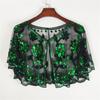 Sparkling Short Scarf Shawl With Glittering Sequined For Women And Girl Beach Event Evening Party Dressingup Accessory