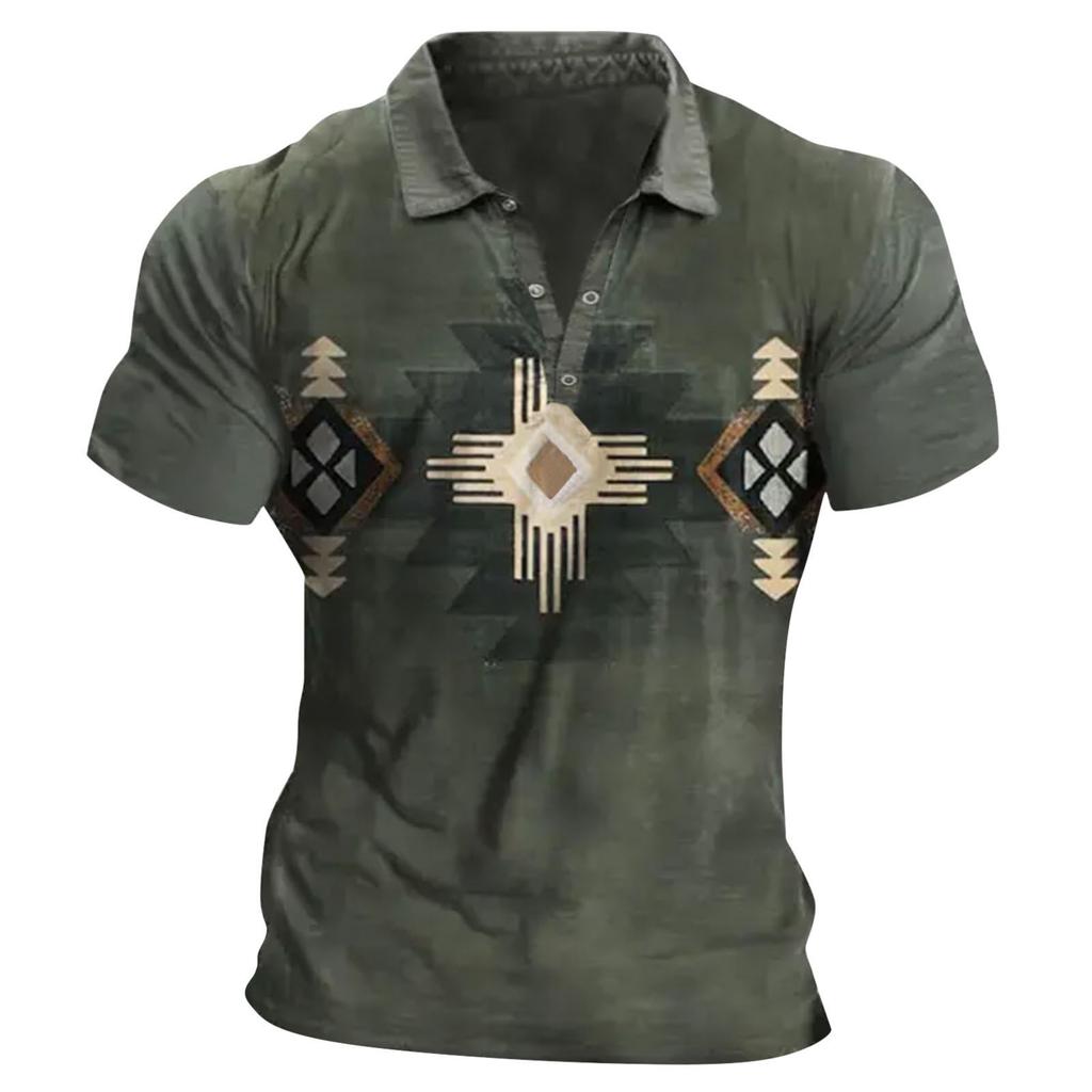 Men's Golf Shirt Casual Sports V Neck Ribbed Collar Short Sleeve Fashion Casual Solid Color Plain Spring & Summer Regular Fit