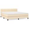 3140398 vidaXL Divan Bed with Mattress Cream 180x200 Cm Fabric