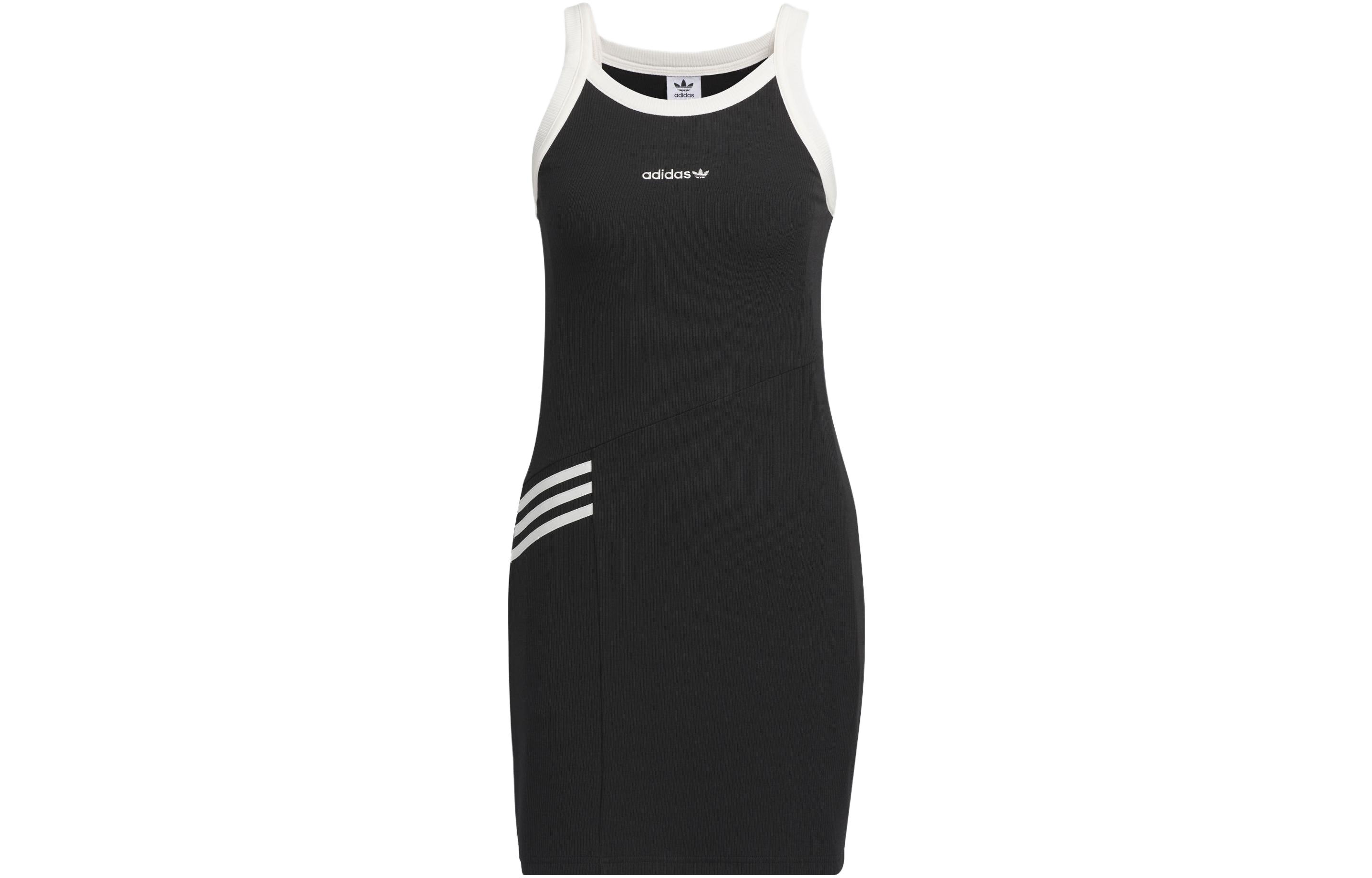 Adidas Originals Hot Girl Collection Sleeveless Dresses Women s Black Crew Neck Moderate Short IU4841 L