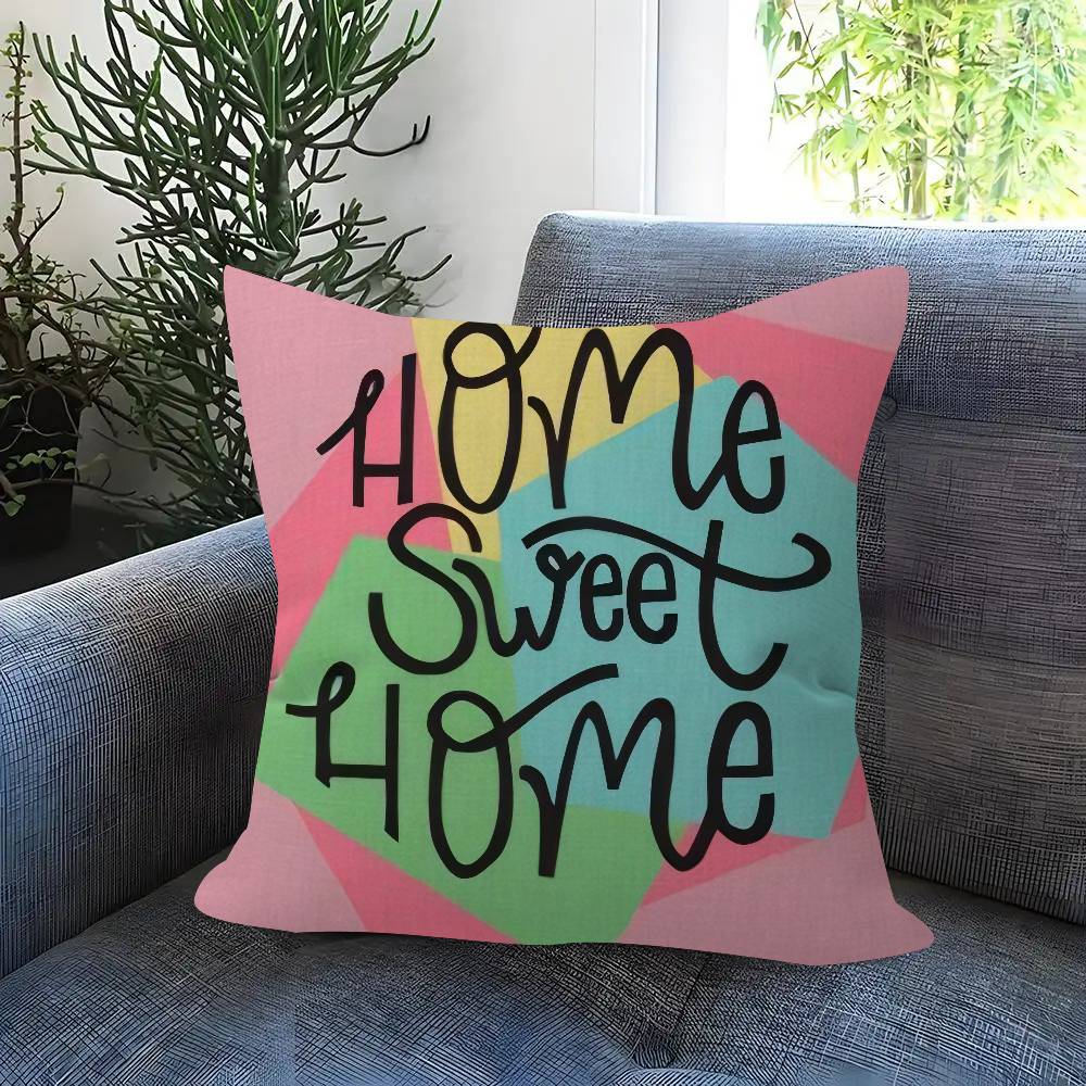 Sweet Home Themed Pillow Gift Home Office Decoration Pillow Bedroom Sofa Car Cushion Coverpillow Case