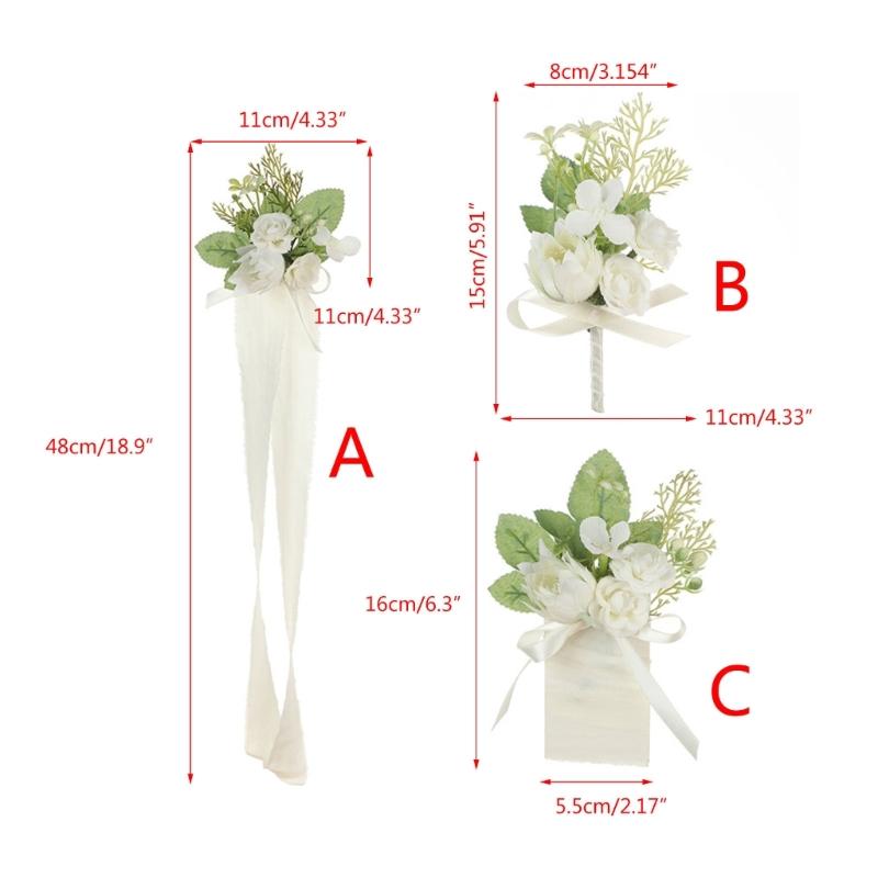 Unique Wrist Corsage Wedding Boutonniere Girl Bracelets Pin Ridesmaid Flower Elegant Boutonniere for Weddings