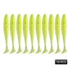 MEREDITH Easy Shiner Esca Morbida 50mm/0.88g & 65mm/1.52g & 75mm/2.4g & 100mm/4.8g 10 pezzi Classico Coda a T Luccio Persico JXS01