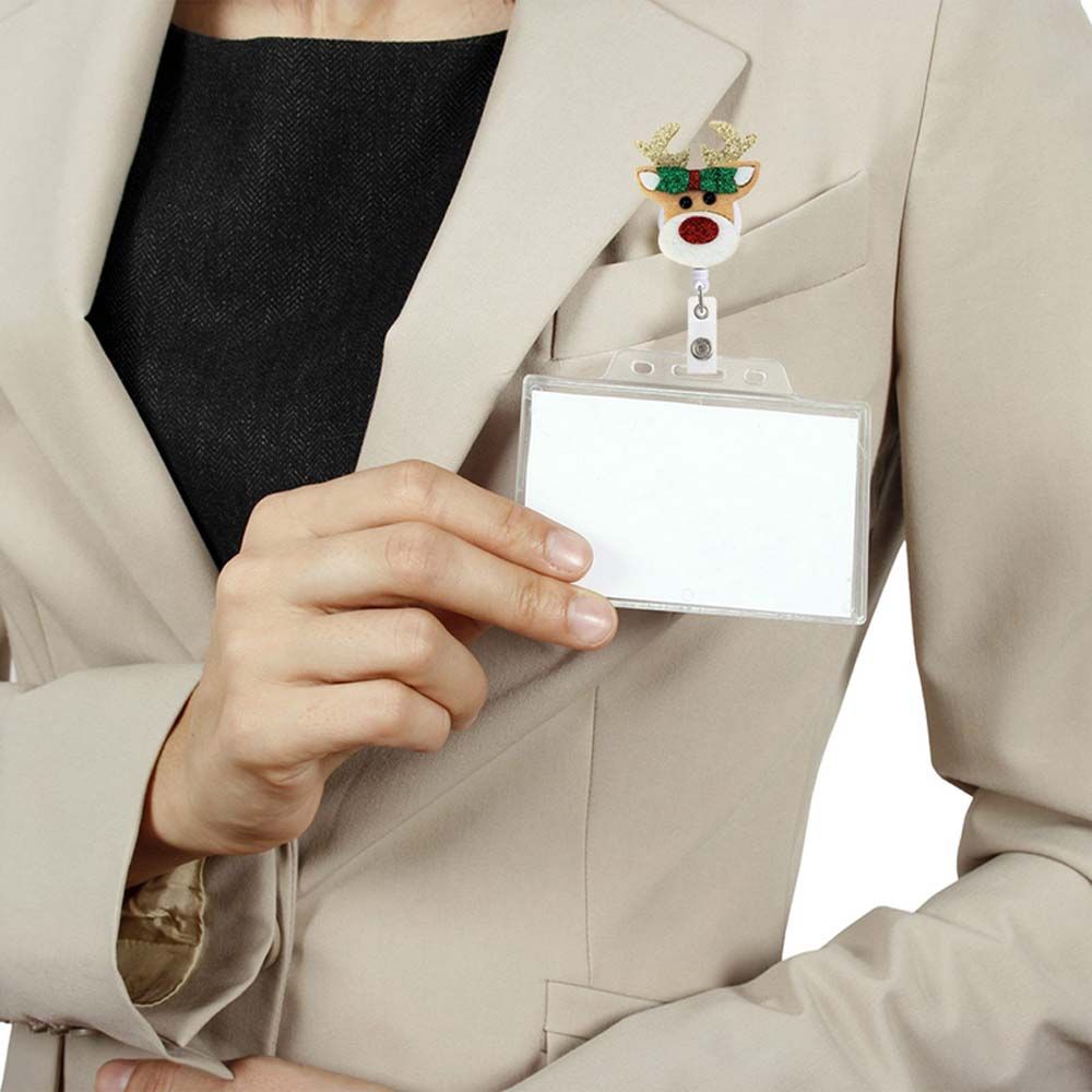 Name Tags Students Retractable Badge Reel Clip Christmas Badge Holder ID Card Chain Clip Belt Clips