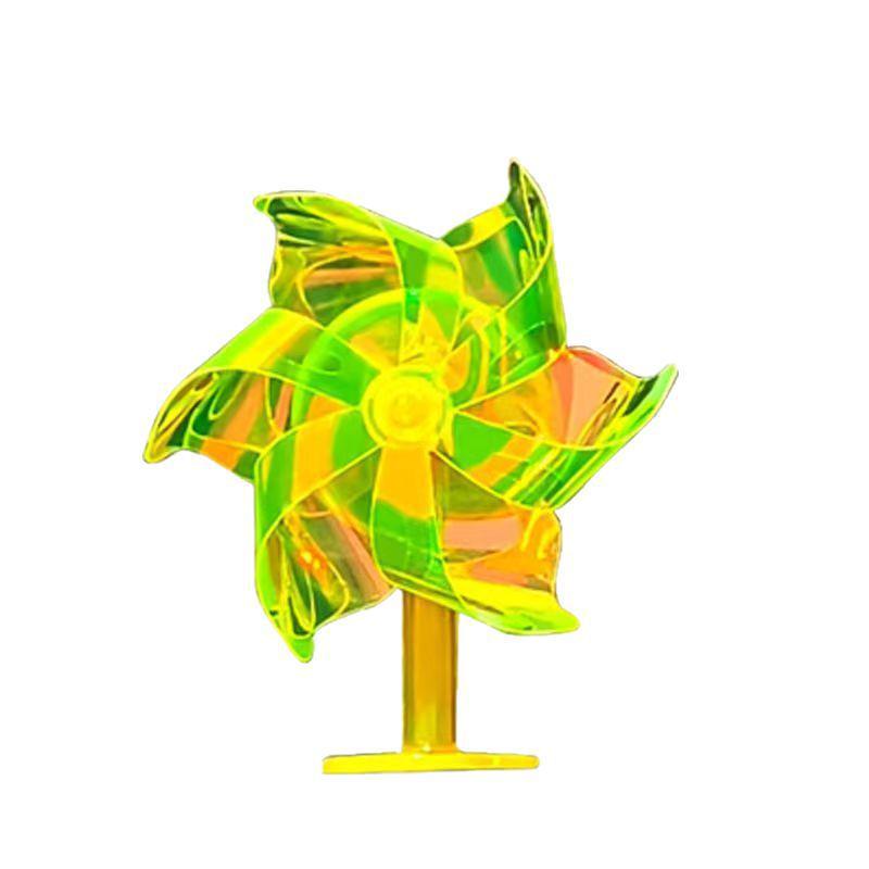 Electric Motorcycle Windmill LED Light Decor: Colorful Wind-Powered Vehicle Decoration