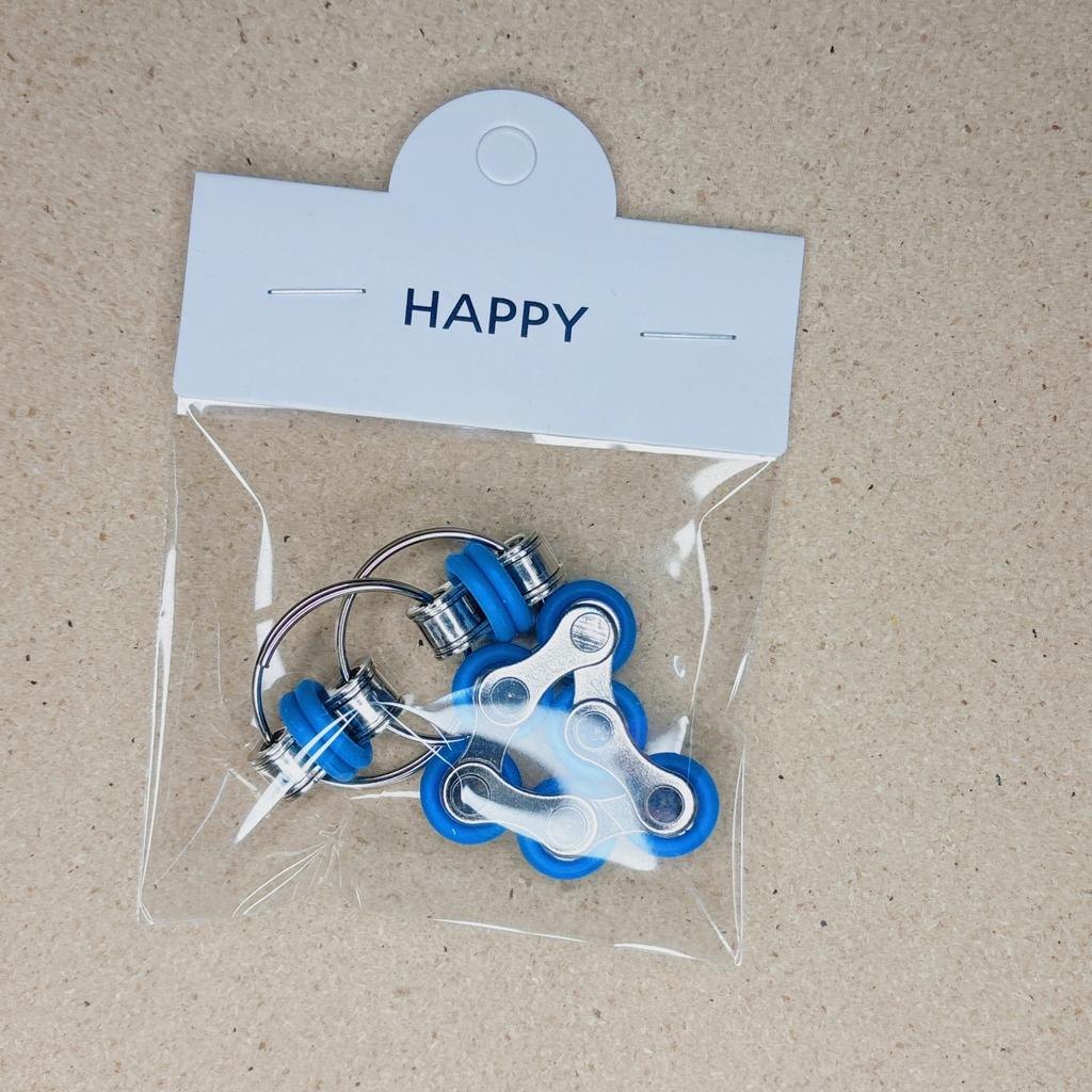 Bike Chain Fidget Toys Set - Six Roller Chain & Key Flippy Chain Novelty Stress Relief Toys for Pressure Relief Autism ADHD ADD