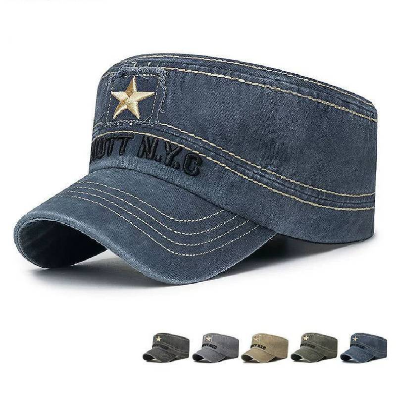 Classic Cotton Flat Brim Hat With Adjustable Fit For Men And Women