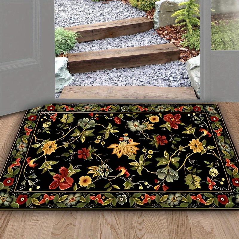 1PC Retro Floral Pattern Welcome Door Mat Door Mat Very Suitable for Offices Bedrooms Bathrooms Kitchens Modern Home Decoration