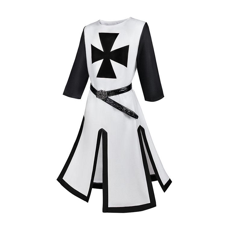 Medieval Fancy Long Knight Cloak Set-Templar TV Movie Cosplay Outfit Halloween Party Costume (Polyester)