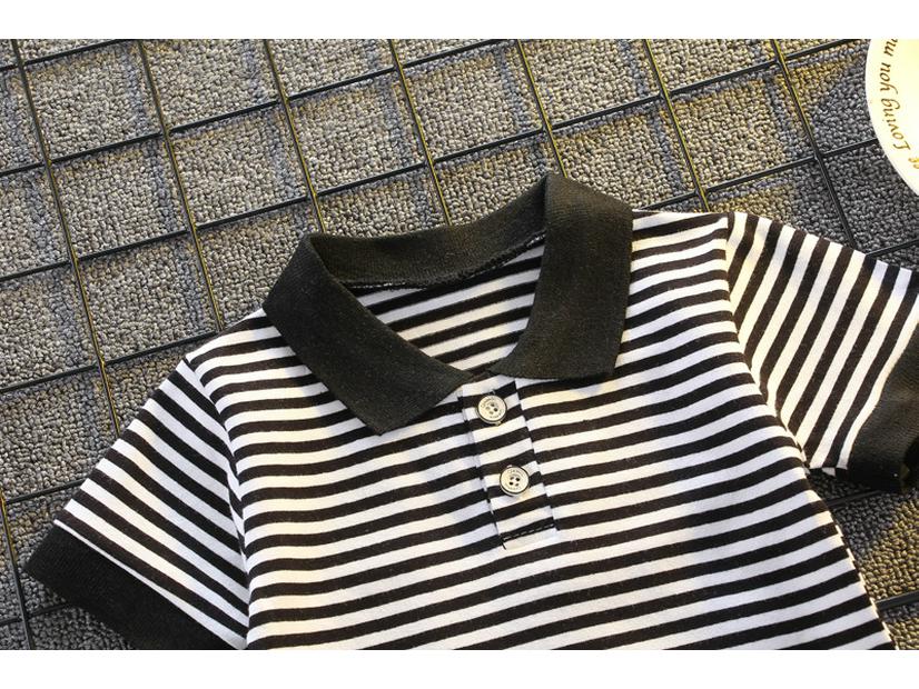 Boys' Casual Korean Style Two-Piece Set: Turn-Down Collar Shirt & Shorts, Summer Fashion for Kids