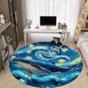1pc Whale Ocean Office Round Area Rug, Under Office Chairs Bedroom Living Room Home Decor, Room Deco