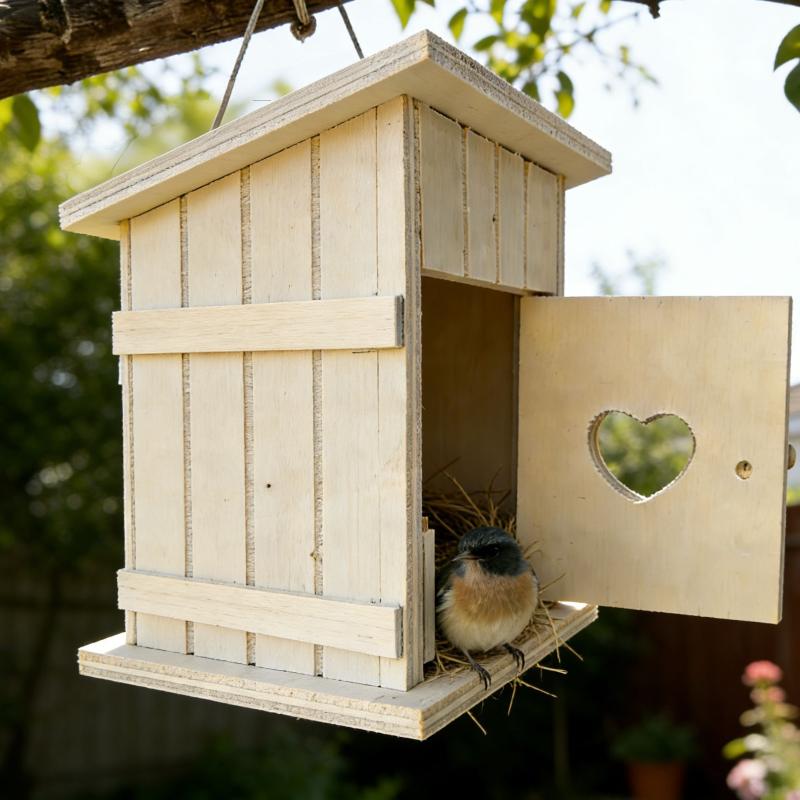 1Pcs Home Decor Dollhouse Mini Wooden Bird Nest Chicken Coop Model Outhouse Photography Props Miniature Doll House Accessories