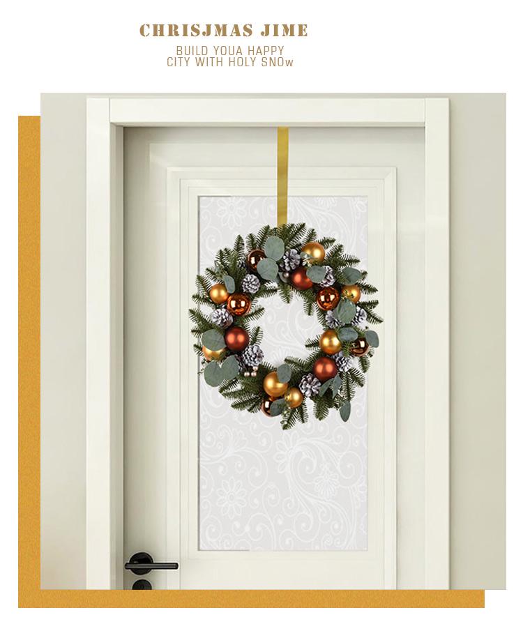 Golden Wrought Iron Christmas Wreath and Stocking Hook