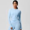 Womens Seamless Fit Quick-Dry Zip-Up Athletic Jacket Yoga Running Gym Workout