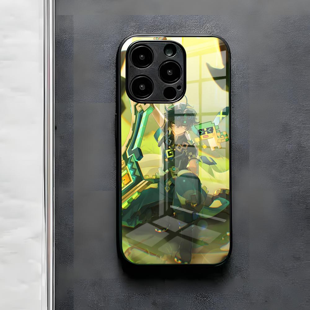 Kinich G-Genshin Impact Phone Case For IPhone 17 Air 16 E Pro Max 15 14 13 Mini 12 Pro 11 Max Plus Black Glass Cover