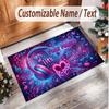 Music DJ Theme Soft Crystal Velvet Rug Custom Name & Text Print Non Slip Floor Rug for Bedroom Living Room