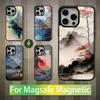 Japanese Art Style For iPhone 12,14,11,15,13,16,17,For Magsafe,Plus,Mini, Pro,Max,Magnetic Wireless Charging Case