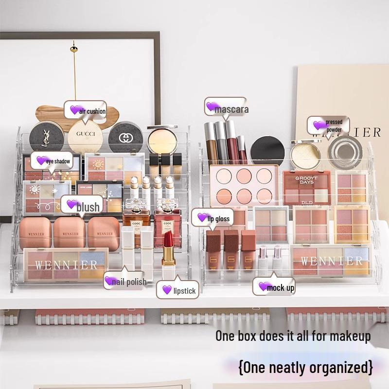 Mehrschichtiger transparenter Kosmetik-Organizer für Nagellack, Lidschatten & mehr