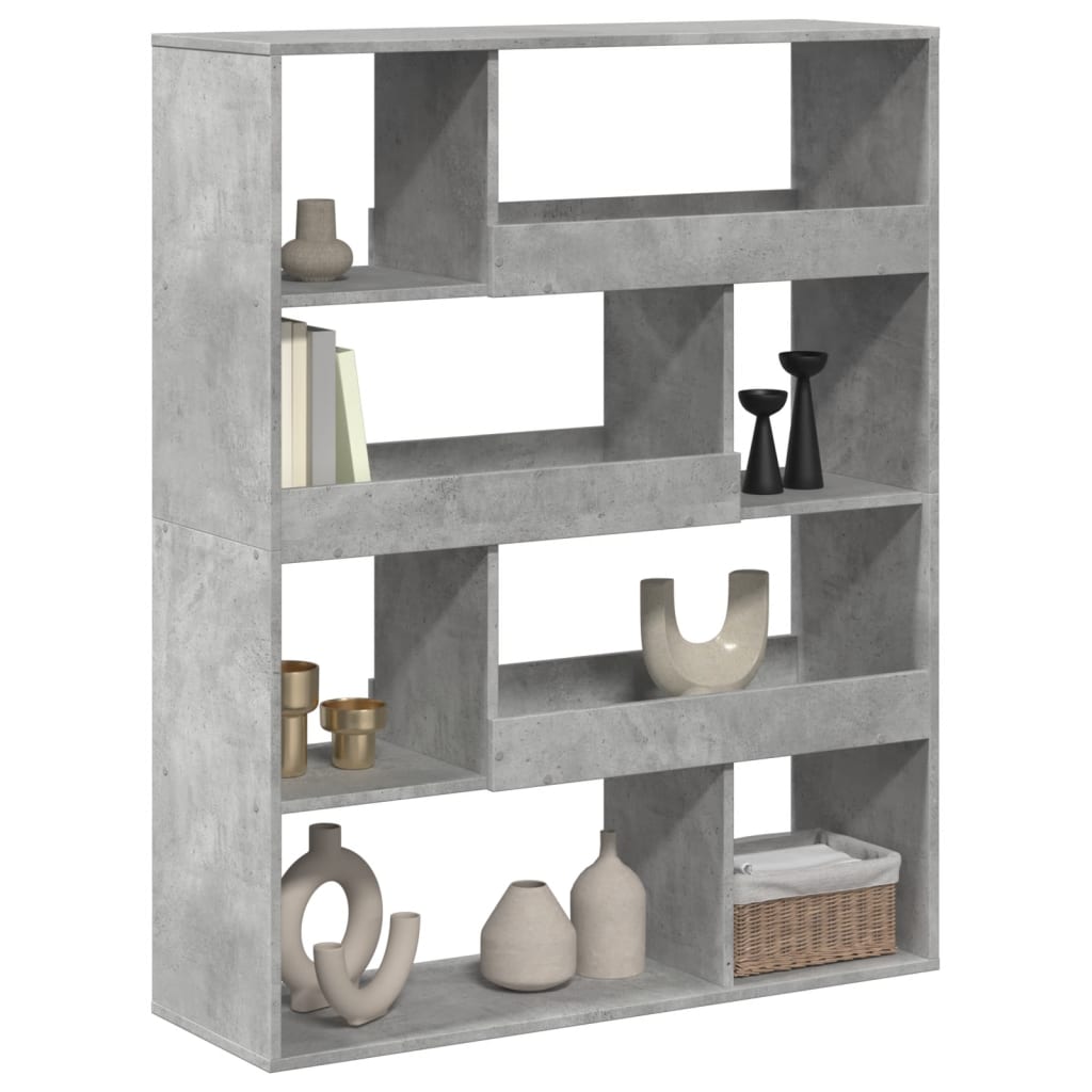 Bookshelf Concrete Grey 100 x 33 x 125.5 cm Engineered Wood