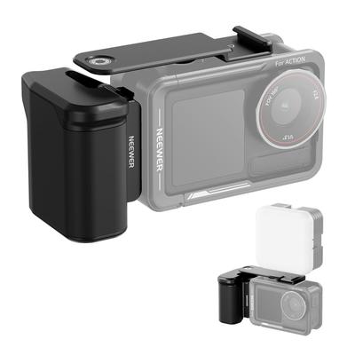 Neewer AC034 Side Handle for AC014 Modular Quick Release Magnetic Action Camera Mount Adapter for Osmo Action 5 with Grip and Cold Shoe Shutter