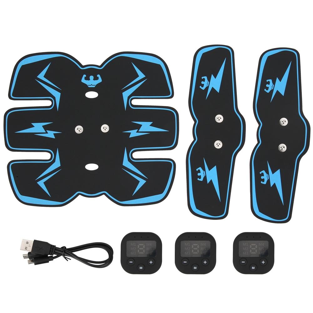 Digital display Charging Abdominal Sticking Shaping Muscle Trainer Instrument Running Sports Equipmentblue