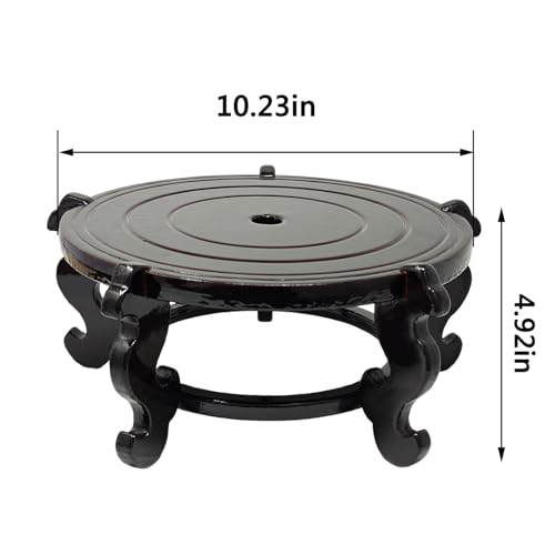 Wooden Bonsai Pedestal, Plant Pot Stand, Gardening Rack, Pedestal for Balcony, 10 Inch, Brown