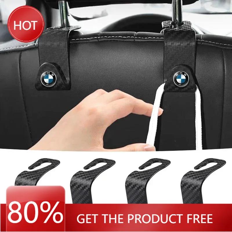 UCK2 2025 Hot 4pcs Carbon Fibre Car Rear Seat Hook Hanger Storage Organizer Hooks for BMW E46 E85 E60 F10 E39 F30 E36 F20 E87 E90 E70