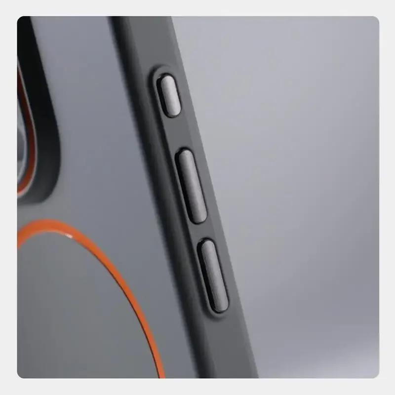 Ultrathin Simple For Magsafe Case for iphone 17 Air 16 Pro Max 15 14 13 12 Matte Hit Color Lens Wireless Charger Hard PC Cover
