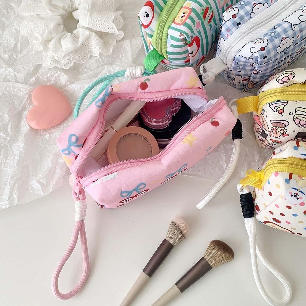with Lanyard Cloth Cartoon Stationery Bag Pen Bag Pencil Pouch Korean Style Pencil Case  Student
