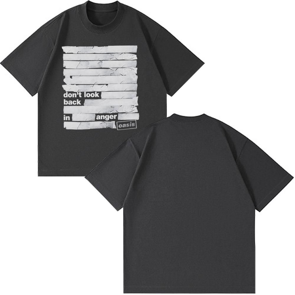 Rock Band O-Oasis Knebworth 1996 Album Vintage Men's Casual Branded Men's Clothing Cotton Short Sleeve T Shirt Fashion Hip Hop