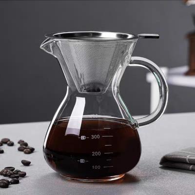 Vendita diretta in fabbrica caffettiera in vetro pentola per la condivisione del caffè preparato a mano filtro in vetro borosilicato alto